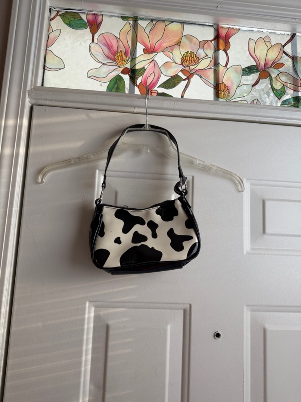 Black & White Cow Print Shoulder Bag
